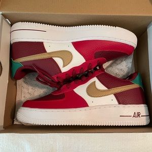 Nike Air Force 1 GS 6Y team red/metallic gold/gym red/green
